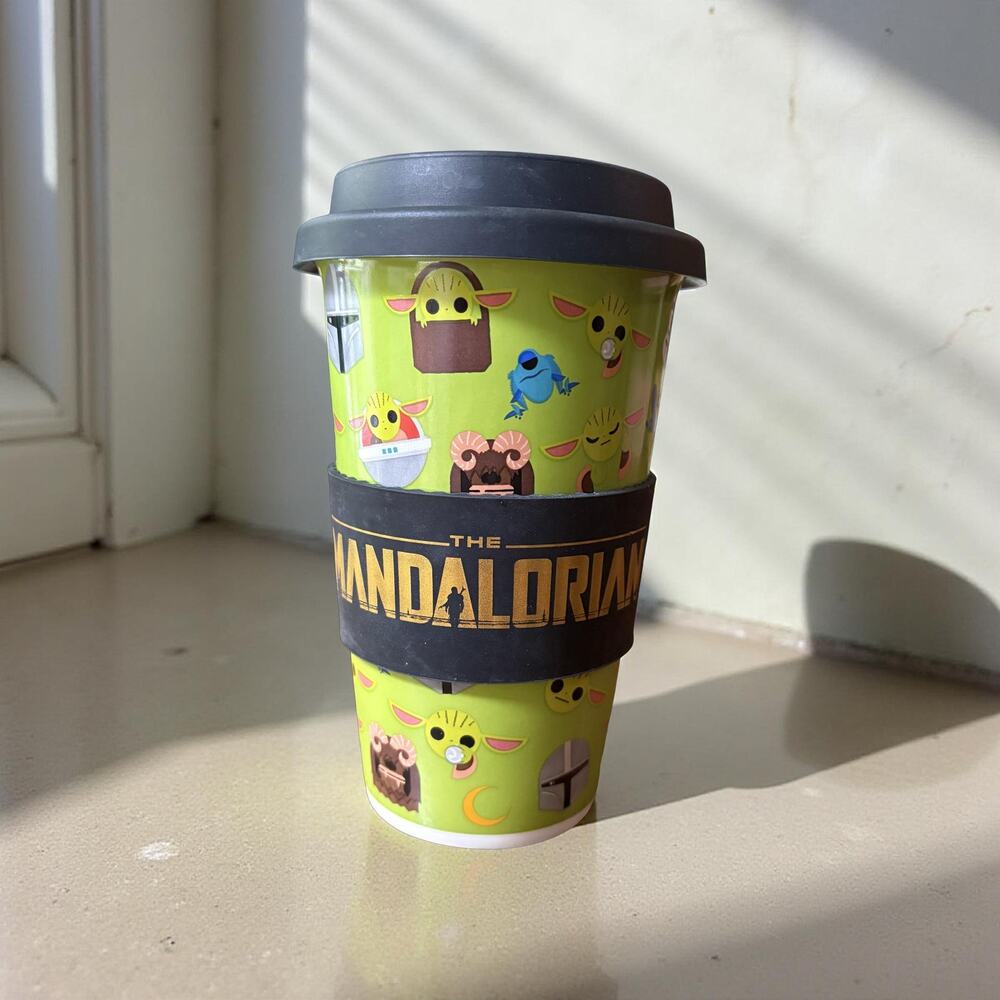 Star Wars The Mandalorian Grogu Baby Yoda Ceramic Travel Mug by Galerie EUC